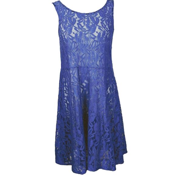 VINTAGE FREE PEOPLE Y2K Fairy Whimsygoth Purple Sheer Stretch Lace Dress Medium - Picture 1 of 7